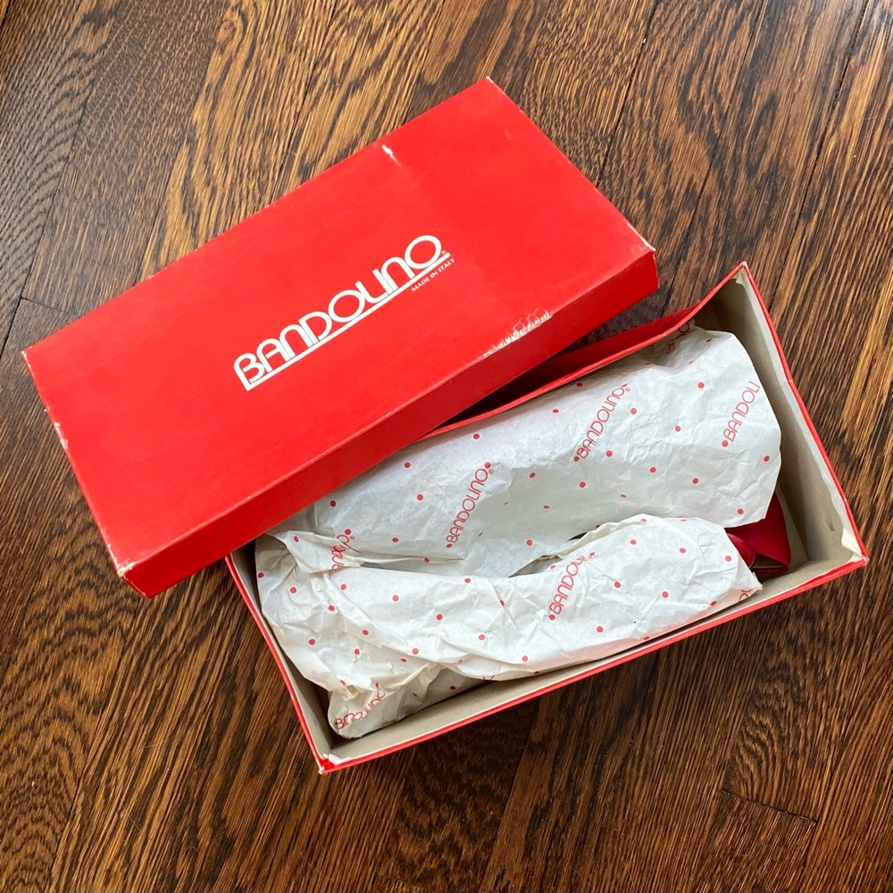 Bandolino Bollo Pumps Dark Red Kid Leather Clip-On Bows Italy Sz 8 *NIB*VTG*80s* - Picture 10 of 15